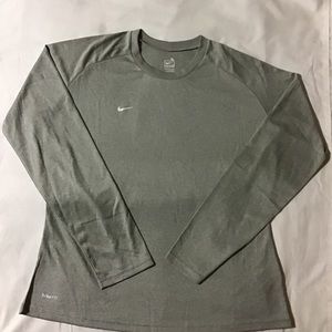 NIKE FIT DRY Grey Long Sleeve Workout Shirt